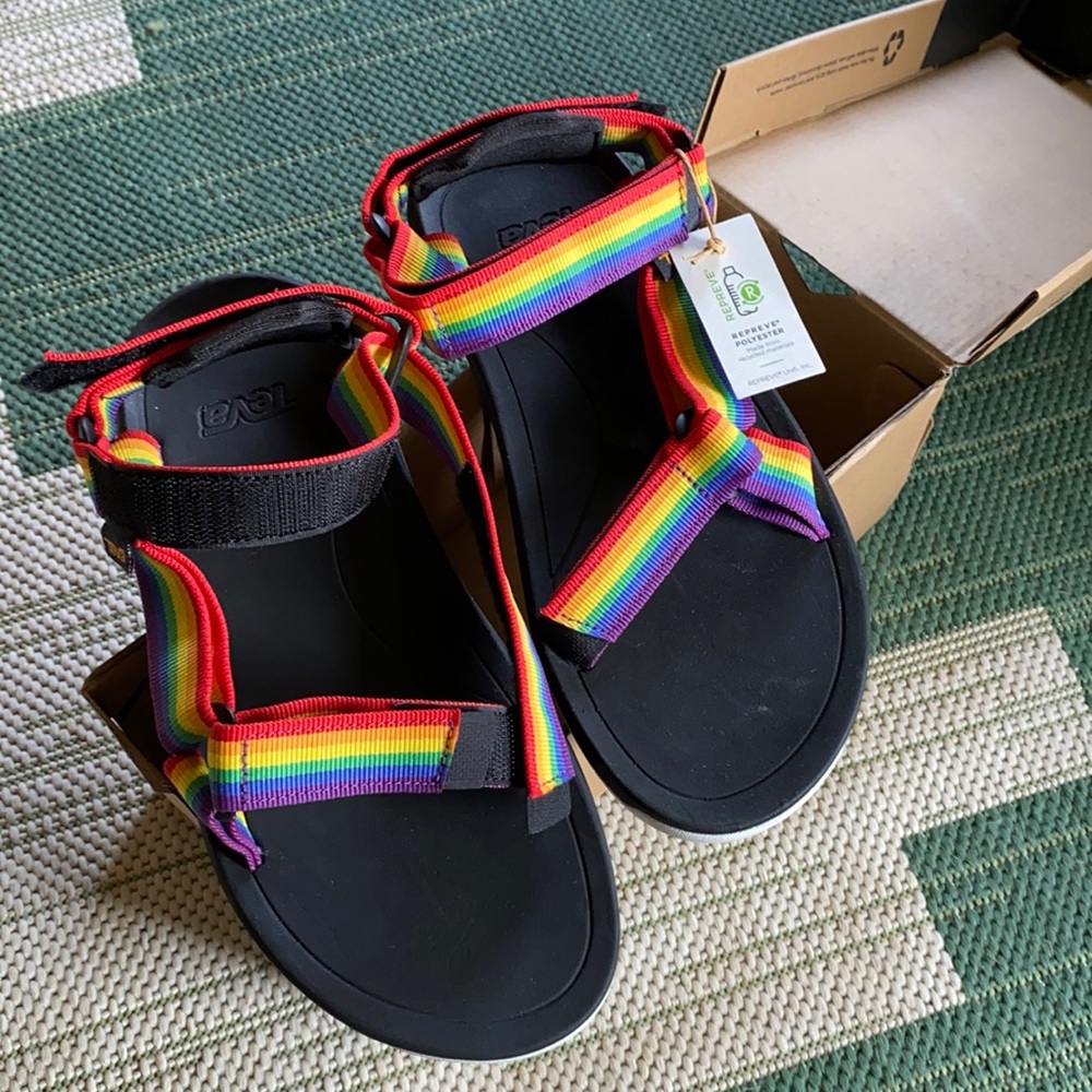 New pride TEVA sandals rainbow